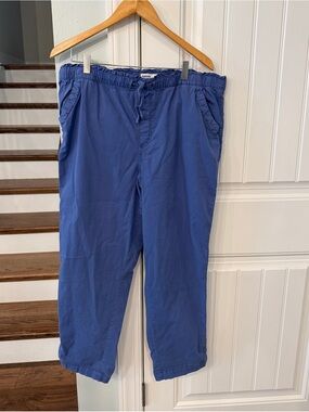 Sonoma XL Pull On Ankle Pants Blue Drawstring Cotton Blend Casual Crop Pants